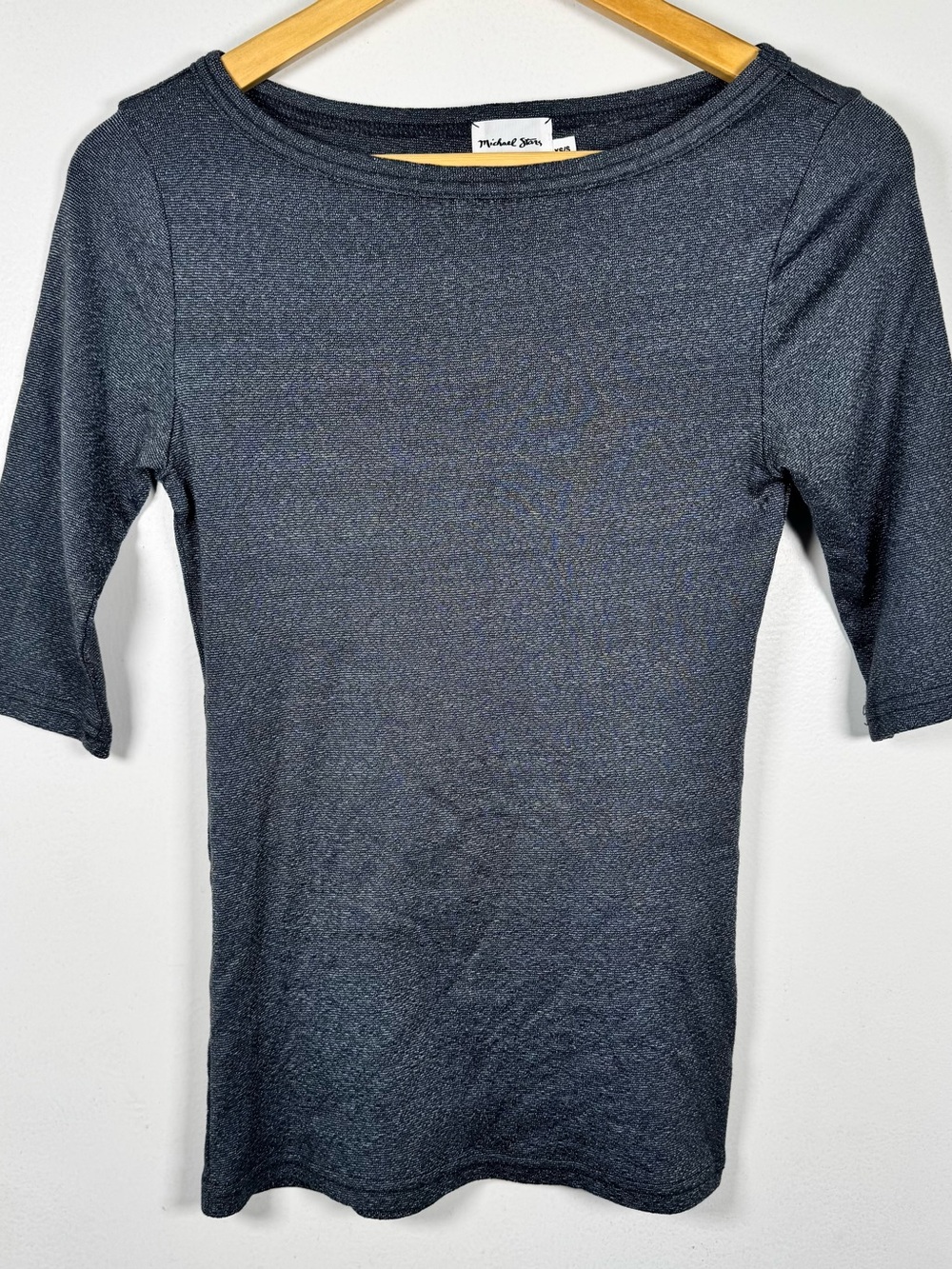 Michael Stars X Anthropologie Metallic Gray Botaneck Knit Top Women’s Small Glam